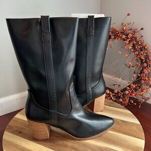 DV Dolce Vita Women's Tezza Glam Core Boot Mid Calf Block Heel Sz 11 Black